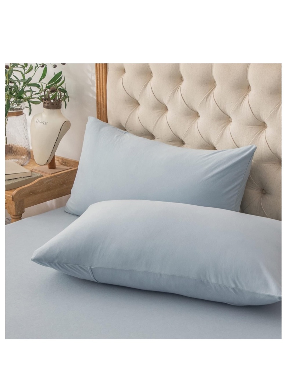 Jersey Knit Pillowcases Queen 20x30” (2-Pack) LIGHT BLUE